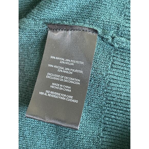 Women's Express Bow Cardigan V-neck Sweater Long Sleeves June Bug Dark Green 2XL - Picture 11 of 12